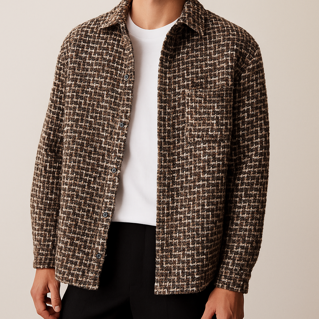 TAILORED HOUNDSTOOTH SHACKET