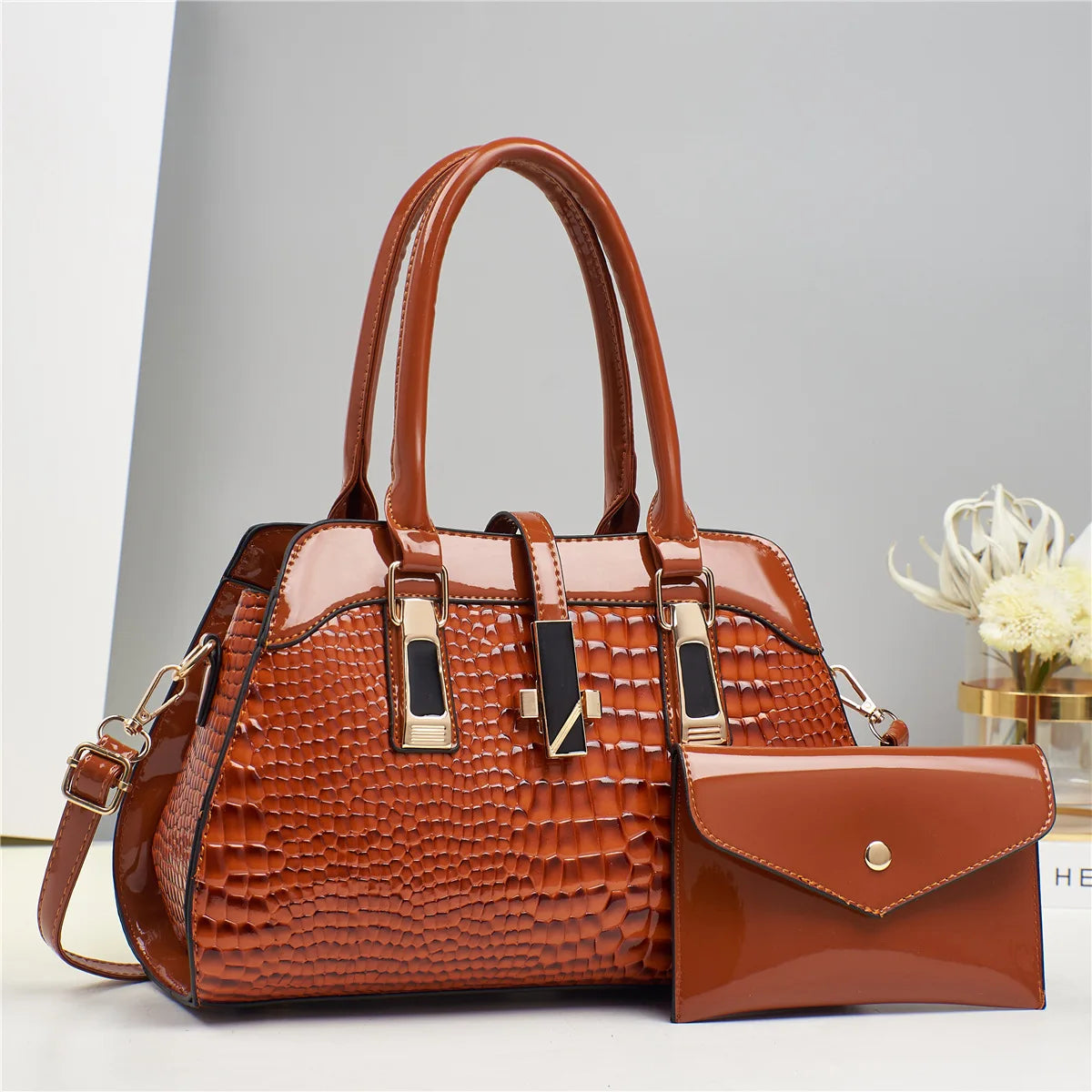 CROCO GLAM HANDBAG